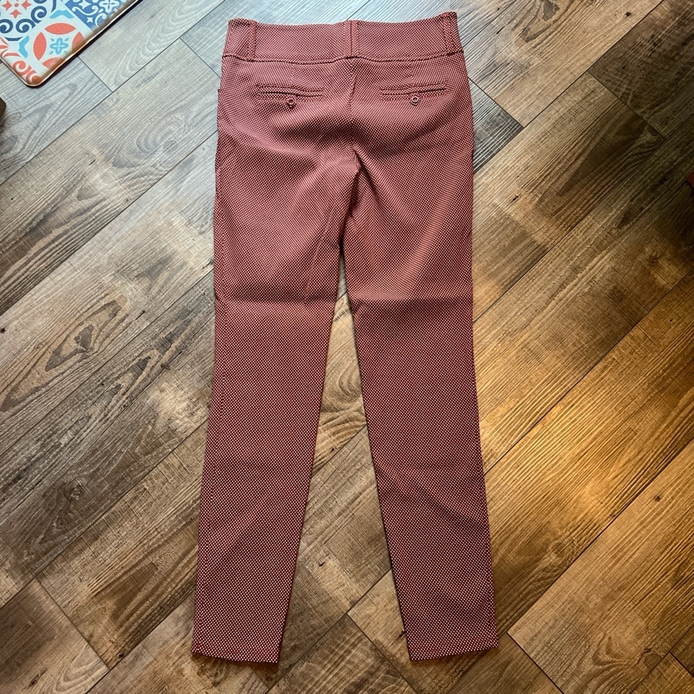 Dazz brand Burnt orange skinny fit trousers w/ polka dots + stretch thro… - Picture 3 of 7